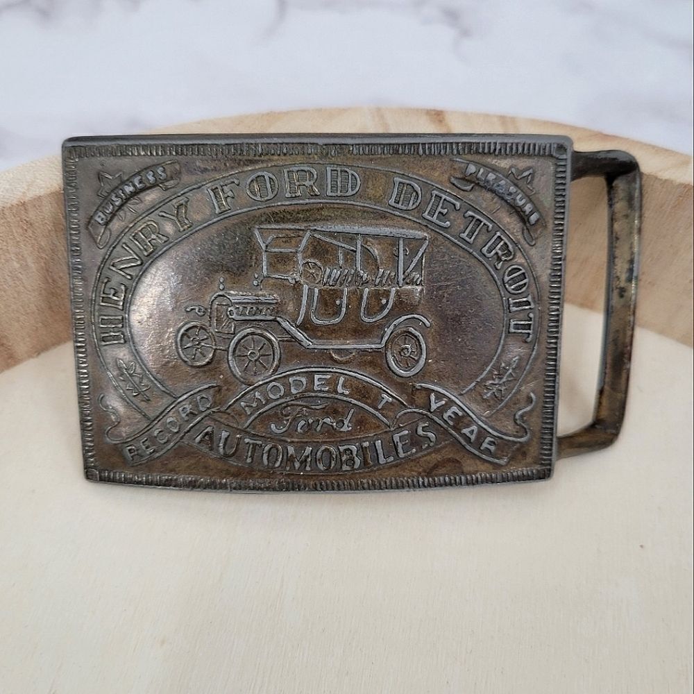 HENRY Ford Detroit Model T Belt Buckle Vintage